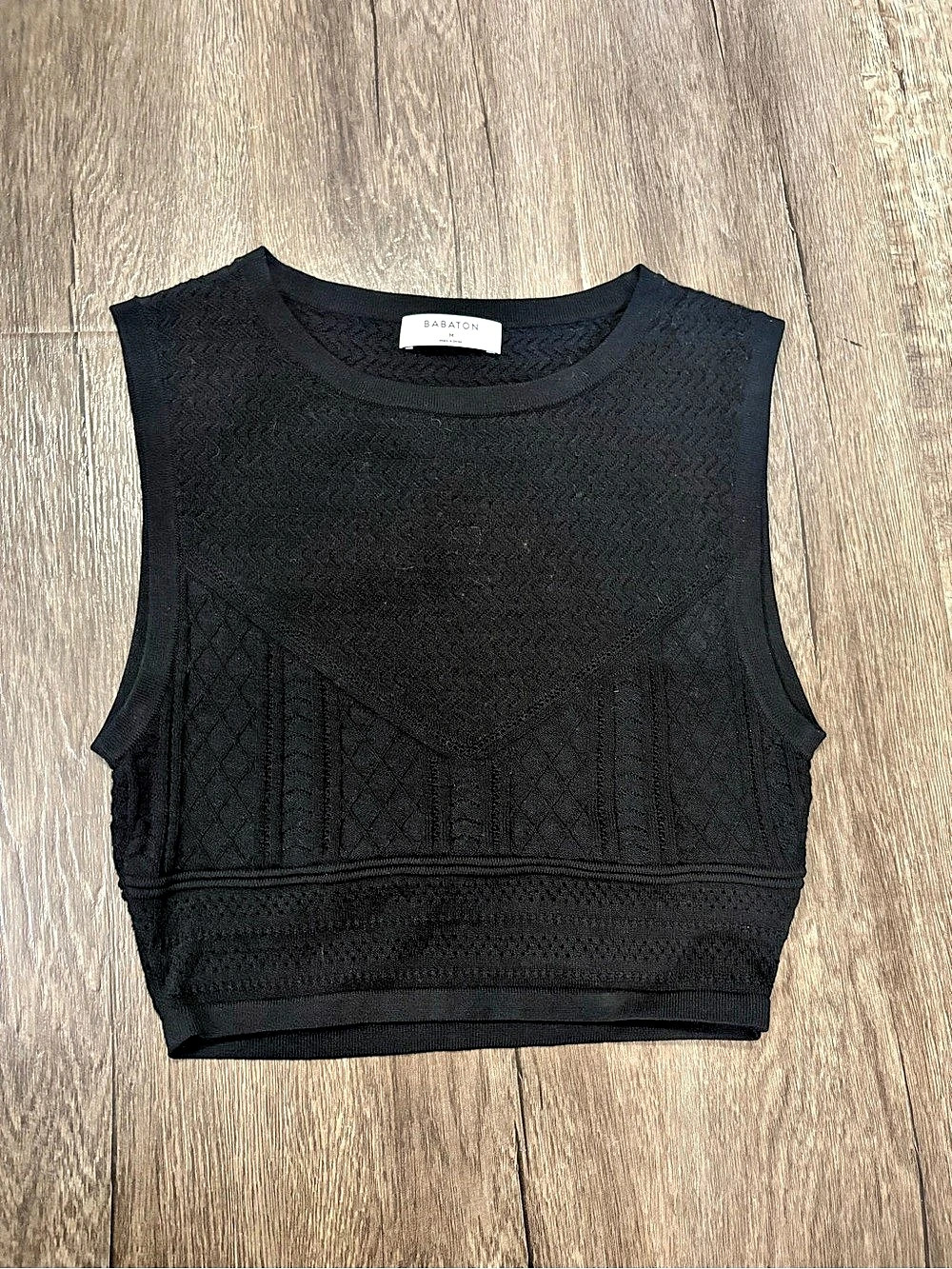 Babaton Black Sleeveless Crop Top Like New